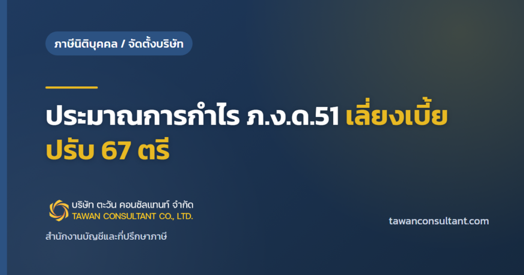 ประมาณการกำไร ภ.ง.ด.51 เลี่ยงเบี้ยปรับ 67 ตรี — ตะวัน คอนซัลแทนท์