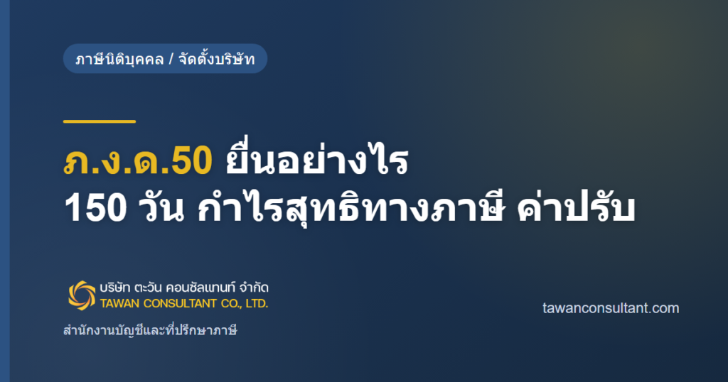 ภ.ง.ด.50 ยื่นอย่างไร 150 วัน กำไรสุทธิทางภาษี ค่าปรับ — ตะวัน คอนซัลแทนท์